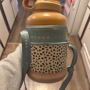 HydroJug Tan and Blue Water Bottle with Strap